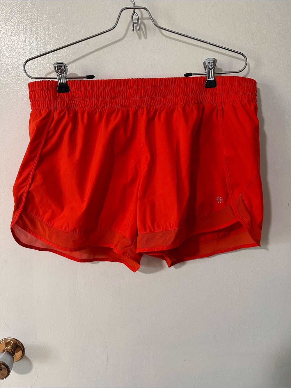Orange Athleta Mesh Racer Short